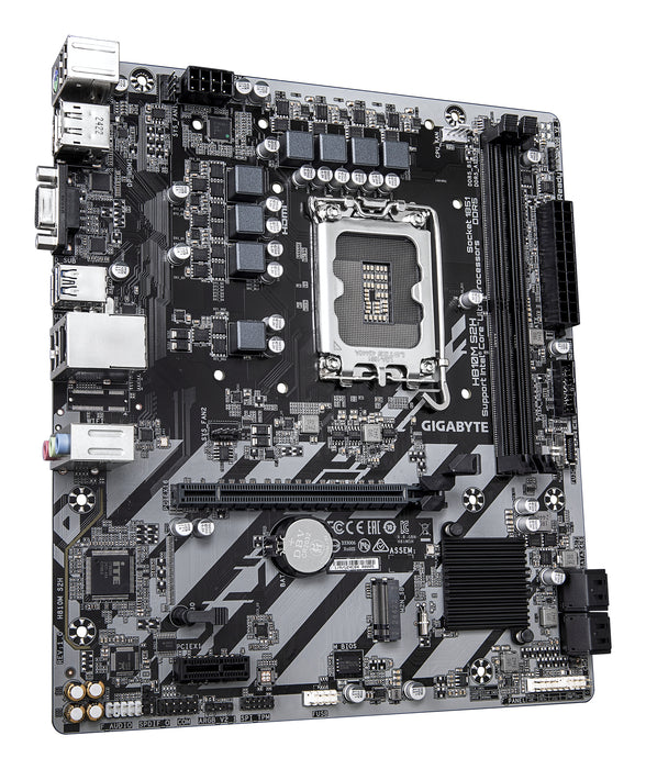 GIGABYTE H810M S2H Motherboard - Intel Core Ultra (Series 2) CPUs, 4+1+2 Phases VRM, up to 6400MHz DDR5, 1xPCIe 4.0 M.2, 1GbE LAN, USB 3.2 Gen 1