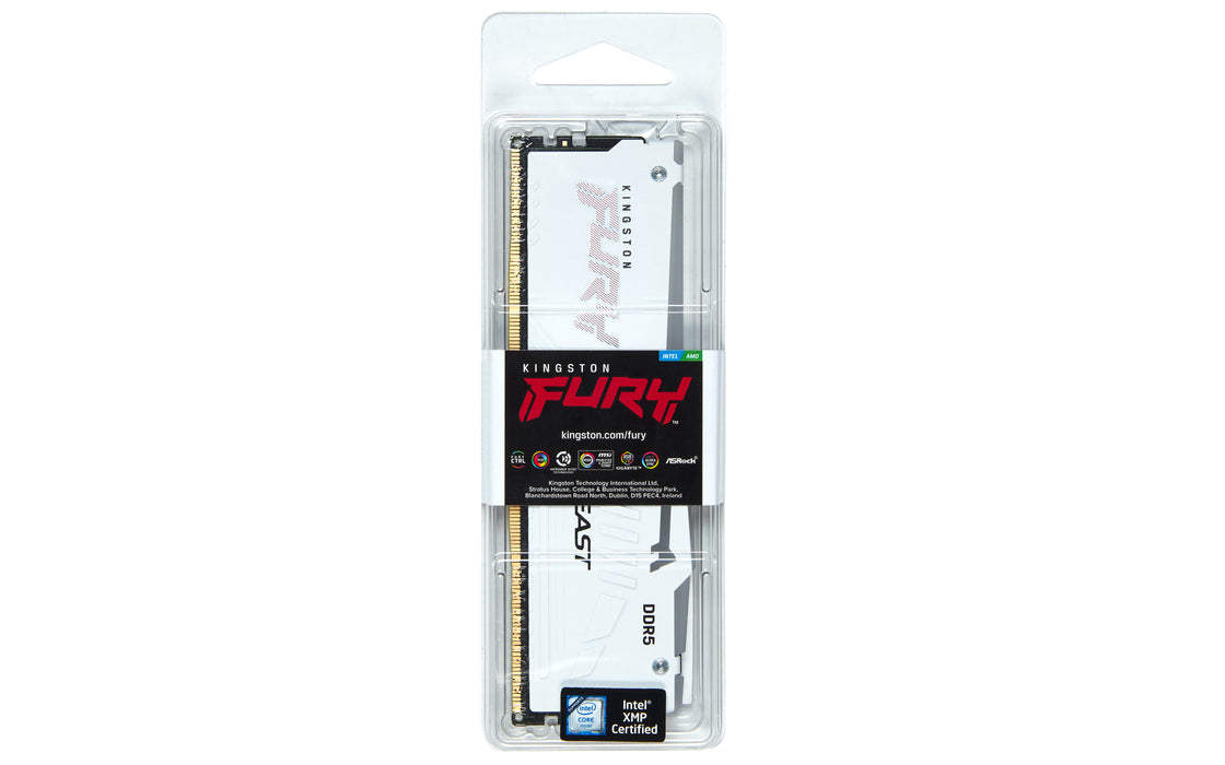 Kingston Technology FURY Beast 16GB 6000MT/s DDR5 CL30 DIMM White RGB EXPO