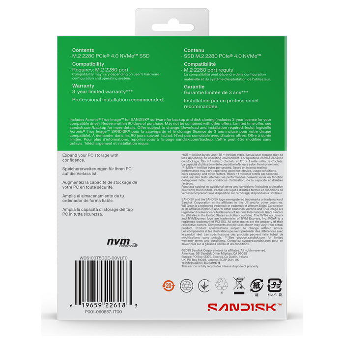 SanDisk Green WD SN3000 NVMe