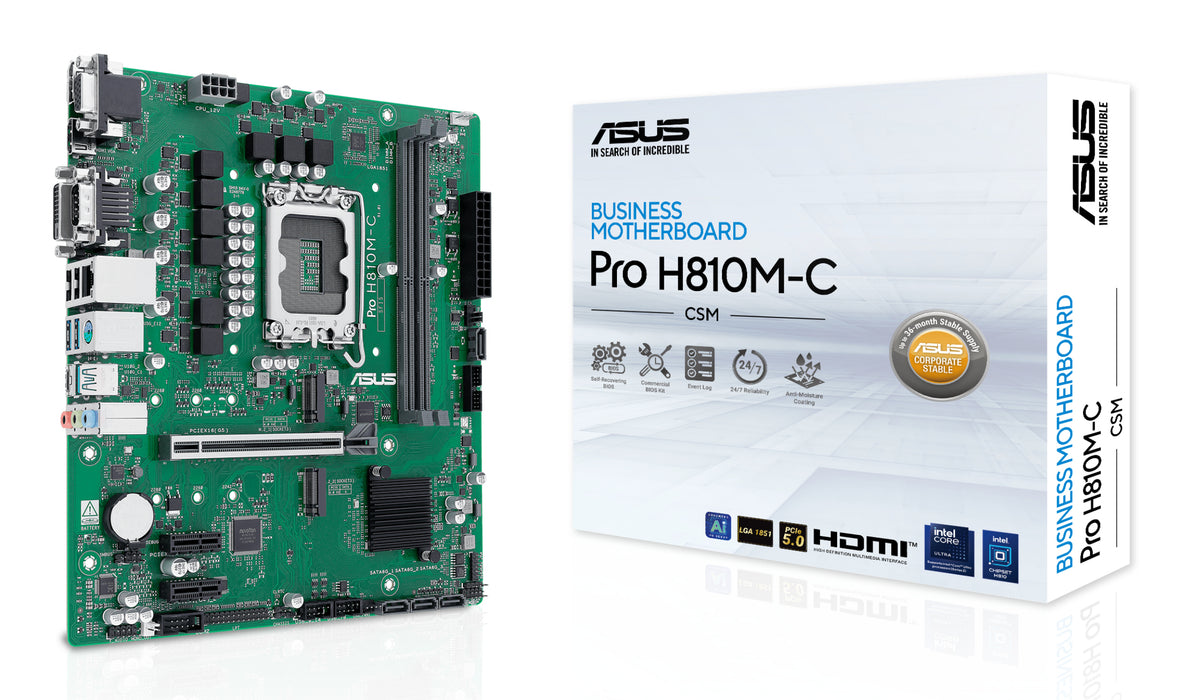 ASUS PRO H810M-C-CSM Intel H810 LGA 1851 (Socket V1) micro ATX