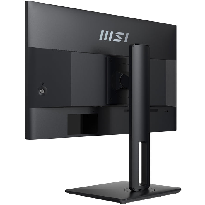 MSI Pro MP245PG 24 Inch Monitor, FHD (1920 x 1080), 100Hz, IPS, 1ms, 1x HDMI 1.4b, 1x DP 1.2a output, 1x D-Sub(VGA), Built-in Speakers, Anti-Glare, Anti-Flicker, Less Blue light, TÜV Certified, VESA, Kensington, 4-way adjustable stand, Black