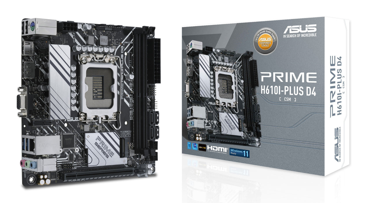 ASUS PRIME H610I-PLUS D4-CSM Intel H610 LGA 1700 mini ITX