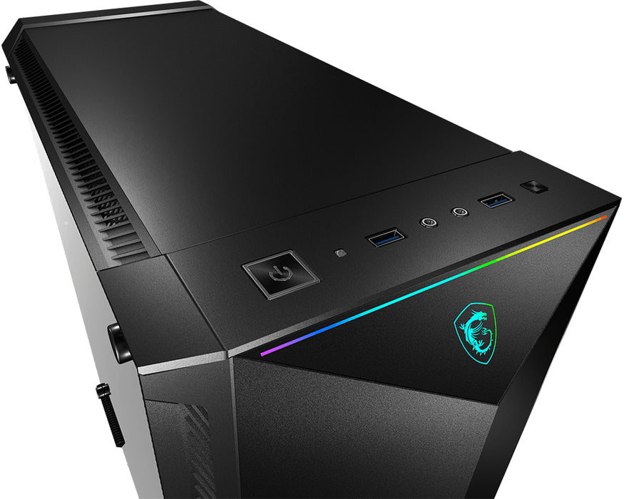 MSI MPG GUNGNIR 100 Mid Tower Gaming Computer Case 'Black, 1x 120mm ARGB + 3x 120mm Fan, Mystic Light Sync, 8 Channel ARGB Hub, Tempered Glass Panels, E-ATX, ATX, mATX, mini-ITX'