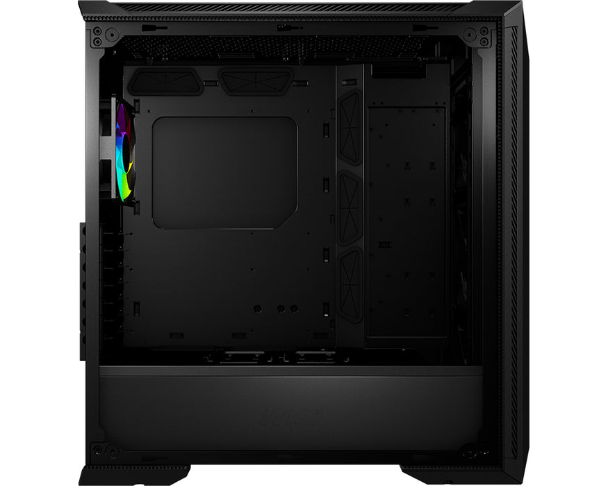 MSI MPG GUNGNIR 100 Mid Tower Gaming Computer Case 'Black, 1x 120mm ARGB + 3x 120mm Fan, Mystic Light Sync, 8 Channel ARGB Hub, Tempered Glass Panels, E-ATX, ATX, mATX, mini-ITX'