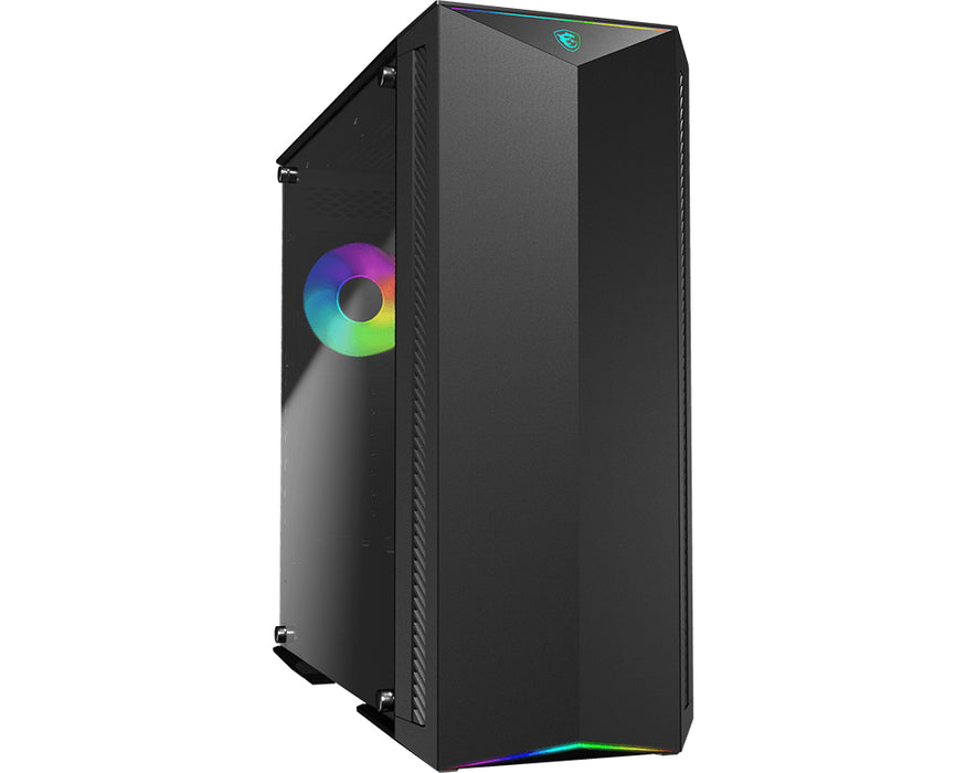 MSI MPG GUNGNIR 100 Mid Tower Gaming Computer Case 'Black, 1x 120mm ARGB + 3x 120mm Fan, Mystic Light Sync, 8 Channel ARGB Hub, Tempered Glass Panels, E-ATX, ATX, mATX, mini-ITX'