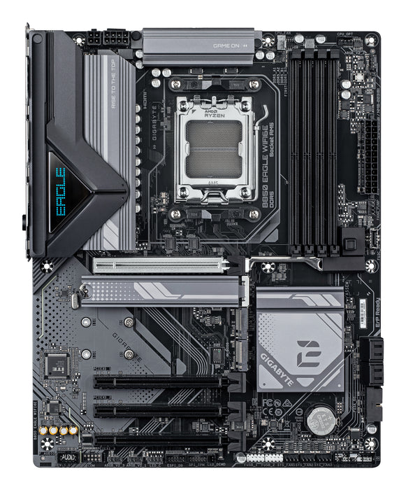 GIGABYTE B850 EAGLE WIFI6E Motherboard - AMD Ryzen 9000 Series CPUs, 8+2+2 Phases Digital VRM, up to 8200MHz DDR5 (OC), 1xPCIe 5.0 + 2xPCIe 4.0 M.2, GbE LAN, WIFI 6E, USB 3.2 Gen 2