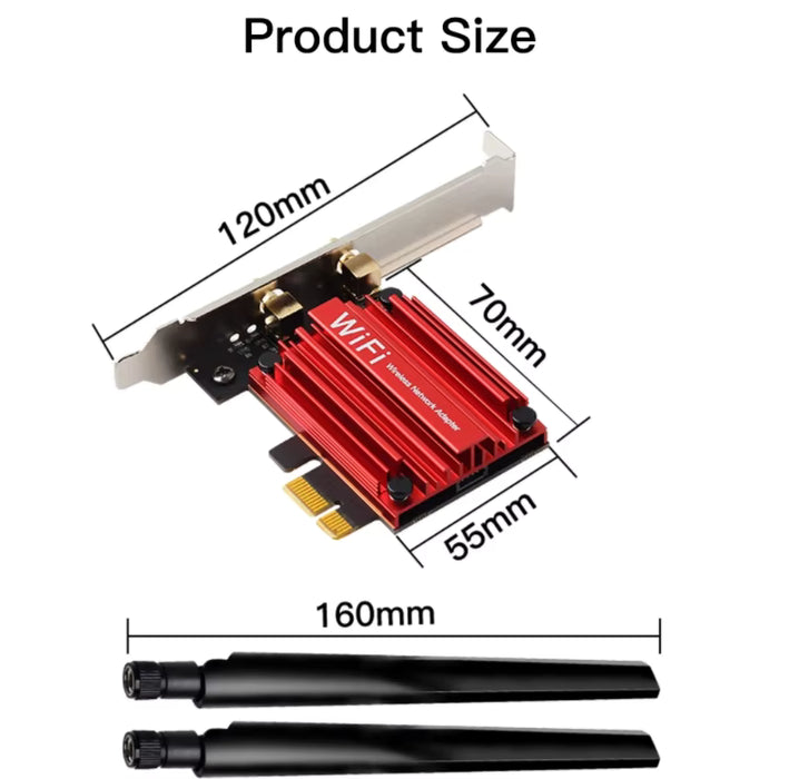 AC1200 WiFi 5 PCIe Bluetooth 4.0 PCIe High Speed Network Card