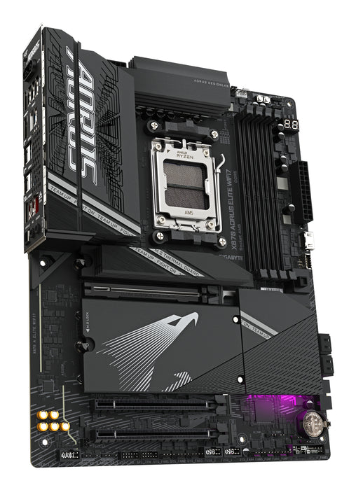 GIGABYTE X870 AORUS ELITE WIFI7 Motherboard - Supports AMD Ryzen 9000 CPUs, 16+2+2 phases VRM, up to 8000MHz DDR5 (OC), 3xPCIe 5.0 + 1xPCIe 4.0, Wi-Fi 7, 2.5GbE LAN, USB 4
