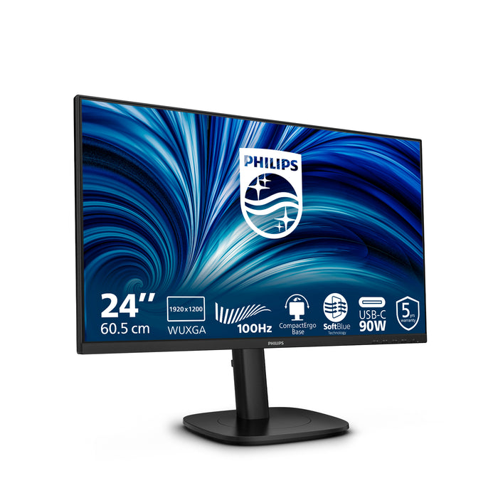 Philips 3000 series 24B2U3301D/00 computer monitor 61.2 cm (24.1") 1920 x 1200 pixels WUXGA LCD Black