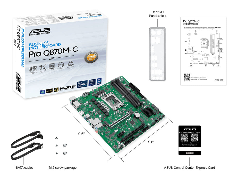 ASUS PRO Q870M-C-CSM Intel Q870 LGA 1851 (Socket V1) micro ATX