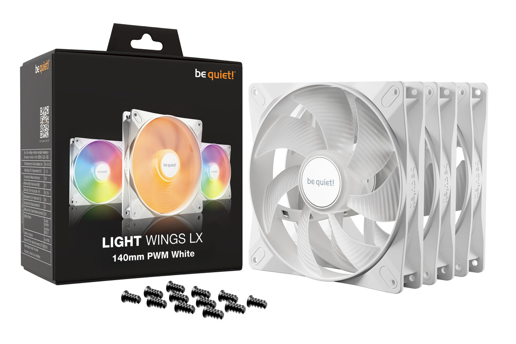be quiet! LIGHT WINGS LX 140mm PWM 3-Pack White Computer case Fan 14 cm 3 pc(s)